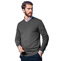 Thumbnail for Marvelis Pullover Langarm V-Ausschnitt aus Merino Wolle dunkelgrau im Sale