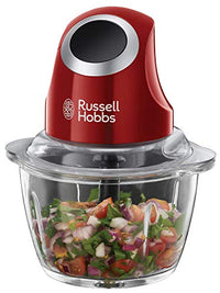 Thumbnail for Russell Hobbs Zerkleinerer elektrisch Mini [Glasbehälter inkl. Aufbewahrungsdeckel] Desire Rot (500ml, Gemüsezerkleinerer, Mixer, Multi-& Universalzerkleinerer f. Gemüse, Obst & Fleisch) 24660-56 im Sale