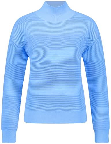Gerry Weber Damen Pullover mit Turtleneck und Strukturstrick breite Rippenbündchen, Langarm, überschnittene Schultern unifarben, Struktur Camel 40 im Sale