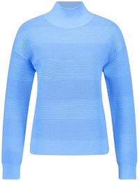 Thumbnail for Gerry Weber Damen Pullover mit Turtleneck und Strukturstrick breite Rippenbündchen, Langarm, überschnittene Schultern unifarben, Struktur Camel 40 im Sale