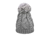 Thumbnail for 2Pc Set Cable Knit Hat W/Double Pom Pom & Matching Mitten for Boy's Beanie Pom im Sale