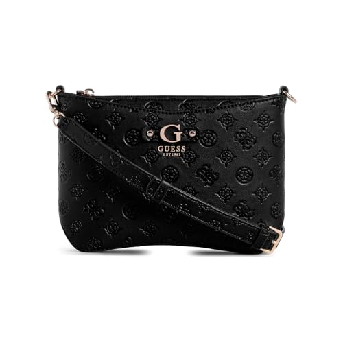 GUESS Damen Gerty Crossbody Top Zip Umhängetasche, Schwarz im Sale
