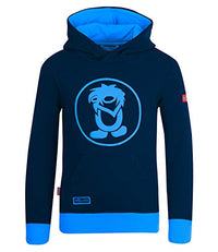 Thumbnail for Trollkids Cotton Hoodie Sweater with Hood Troll, Navy/Mid Blue, on Sale