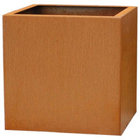 Thumbnail for VIVANNO flower pot planter made of Corten steel metal block, rust brown (50x50x50 cm) on sale