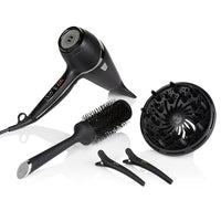 Thumbnail for ghd air hair drying kit, professional hair dryer with diffuser, brush, clips and storage bag