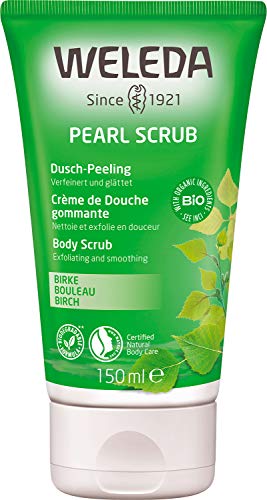 WELEDA Bio Pearl Body Scrub Shower Gel - Natural Cosmetics Birch Peeling Shower Soap for Women &amp; Men with Grapefruit / Lemon Scent - Natural Body Scrub Shower for Noticeably Smooth Skin (1x 150ml) on Sale