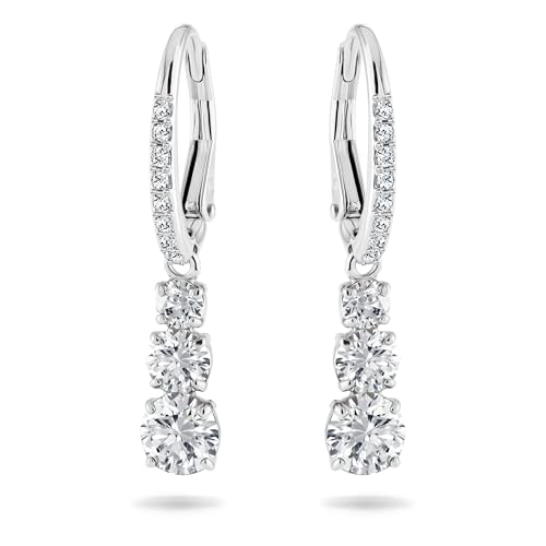 Swarovski Stilla Attract Trilogy earrings, white, rhodium plated on sale