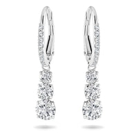 Thumbnail for Swarovski Stilla Attract Trilogy earrings, white, rhodium plated on sale