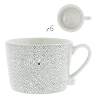 Thumbnail for Bastion Collections Tasse mit Henkel little Mosaic Keramik weiss titane Keramiktasse Geschirr Küche gedeckter Tisch BC Cup, RJ/CUP 083 BT im Sale