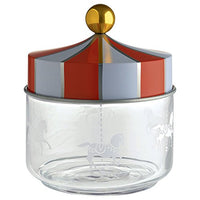 Thumbnail for Alessi Circus MW30/50 - Küchengefäß für Design-Lebensmittel, in Screen-bedrucktes Glas mit Deckel in Beilband, 50 cl, Bunt im Sale