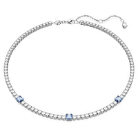 Thumbnail for Swarovski Necklace 5666167 Matrix Tennis, Various Cuts, Blue, Rhodium-plated on Sale