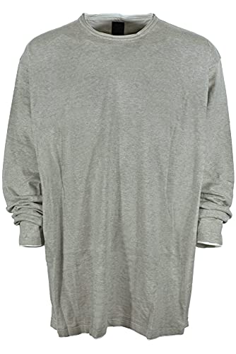 Kitaro Pullover Pulli Longsleeve Feinstrick Herren Langarm Baumwolle, Farbe:hellgrau, Herrengrößen:5 im Sale