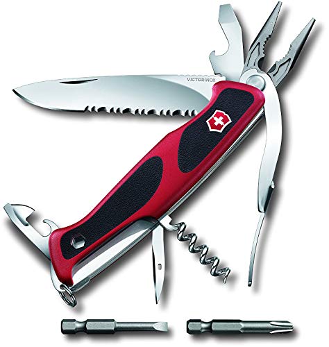Victorinox, Schweizer Taschenmesser, Ranger 174 W, Multitool, Swiss Army Knife mit 17 Funktionen, Kombi-Spitzzange , Muttergreifer, Klinge, gross mit Wellenschliff, Feststellklinge im Sale
