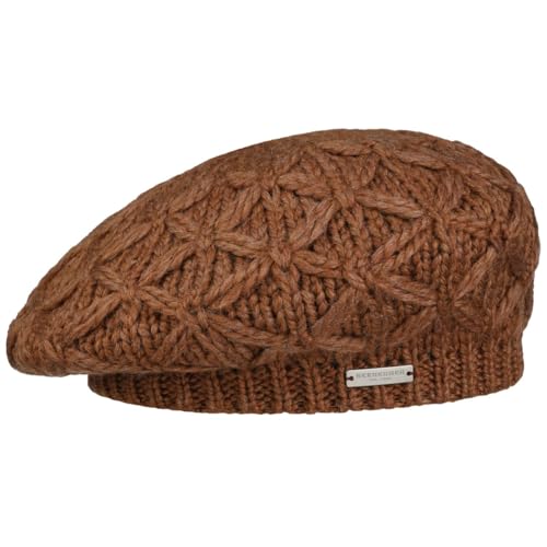 Seeberger Annelie Knit Baskenmütze Damen, Braun, 6 3/4/7 3/8 im Sale