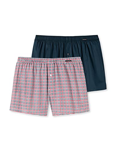 Schiesser Herren 2 Pack Boxershorts Baumwolle Web-Webboxer Unterwäsche, schwarz_180500, (2er Pack) im Sale