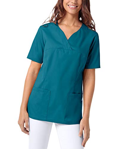 CLINIC DRESS Schlupfkasack Damen Kasack für die Pflege 1/2 Arm Regular Fit Länge ca. 70 cm 50% Baumwolle 95 Grad Wäsche Petrol S