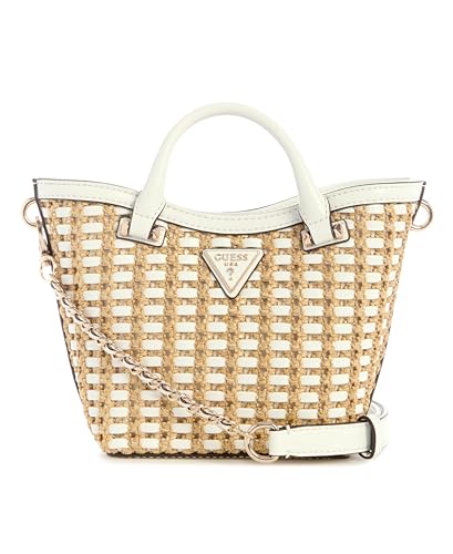 GUESS Atalia Mini Tote Natural/White im Sale