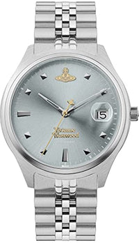 Thumbnail for Vivienne Westwood Damen Quarzwerk Armbanduhr, 37.00mm GehäusegröÃŸe mit blau analog Zifferblatt und Silber Metall Armband VV261LBLS im Sale