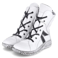 Thumbnail for Krisbut Damen Schnürstiefeletten/Winterboots Weiß Glattleder, im Sale