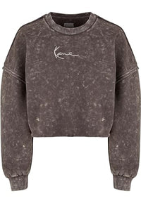 Thumbnail for Karl Kani Damen KW241-038-1 Small Signature Washed Crop Crew L Olive