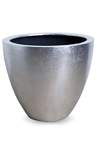VIVANNO Planter Plant Pot Flower Pot Exclusive Fiberglass Silver Olivia - 45 x 50 cm on Sale