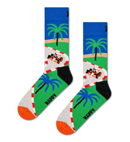 Happy Socks Unisex Racing Socken, grün, 36-40 im Sale