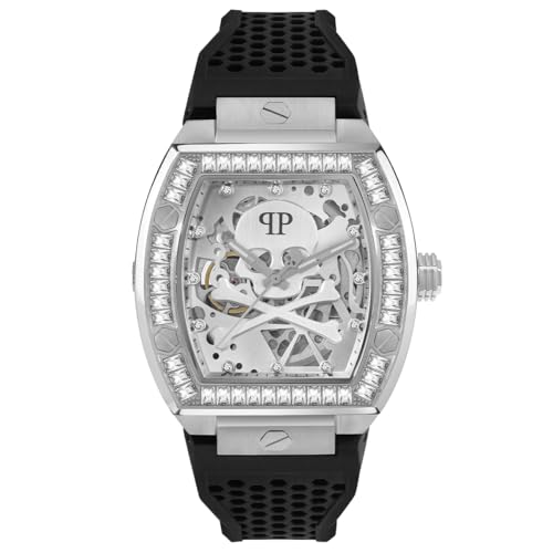 PHILIPP PLEIN Herren Uhr Automatik $KELETON PWBAA2023 Silikon im Sale