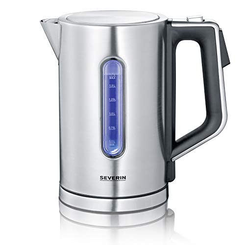 SEVERIN Digital Kettle with Fast Boil Power and Individual Temperature Selection, 1.7 l Capacity, Brushed Stainless Steel - Black, 3000 W, WK 3418 on Sale