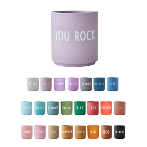 Design Letters coffee mug FRIENDSHIP | YOU ROCK | Mug with saying | Danish design favorite mug for gifts for women and men | Porcelain coffee mug | Decorative coffee mug on sale