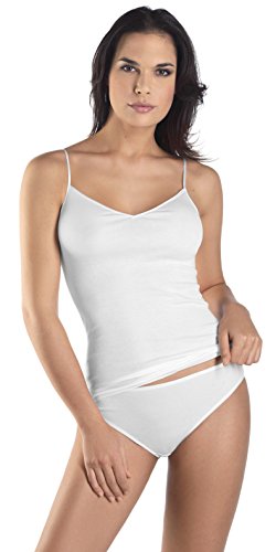 HANRO Cotton Seamless Spaghetti Top,Weiss (White 0101),42/44(M) im Sale