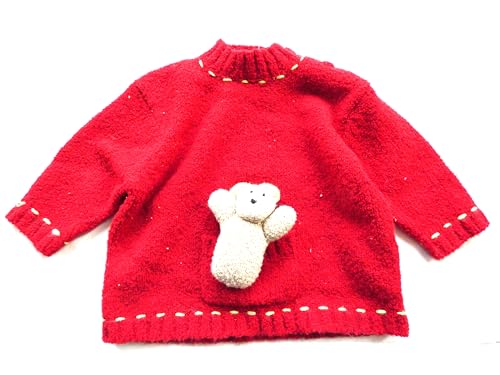 Catimini Strickpulli mit Kuschelteddy, rot gr. 6m, 68 im Sale