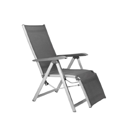 Kettler Basic Plus Advantage Relaxliege Aluminium - praktische Klappliege - Liegestuhl verstellbar & leicht zusammenklappbar - wetterfeste Gartenmöbel - silber/anthrazit im Sale