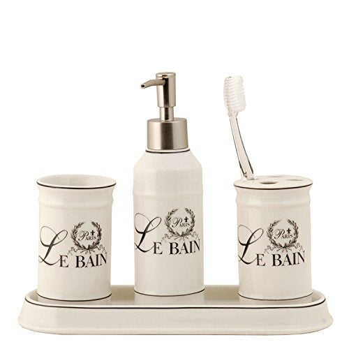 Clayre & Eef ~ Le Bain ~ Badezimmer Set ~ 4-teilig