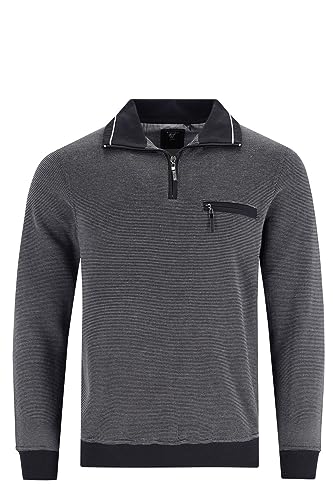 hajo sweatshirt long sleeve sweat cuffs 26222 102 anthracite structure, on sale