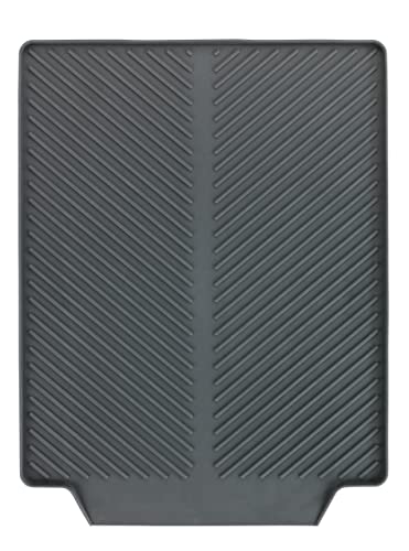 WENKO Abtropfmatte Mod. Linea, Spülbeckenmatte für Geschirr mit geneigter Fläche für optimalen Wasserablauf, aus robustem Kunststoff, x 3 x 30 cm, Grau im Sale
