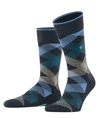 Burlington Herren Socken Newcastle Melange So Wolle gemustert 1 Paar, Grün Moos 7467, 40-46 im Sale