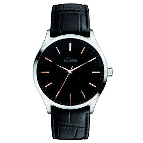s.Oliver Herren-Armbanduhr Analog Quarz Leder SO-15142-LQR im Sale