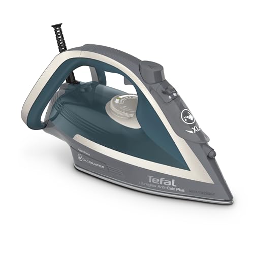 Tefal Dampfbügeleisen Ultragliss Plus, 2800 W, abnehmbarer Kalk-Kollektor, kratzfeste Bügelsohle, 50 g/Min. Dampfabgabe, 260 g/Min. Dampfstoß, Abschaltautomatik, türkis/grau, FV6842 im Sale