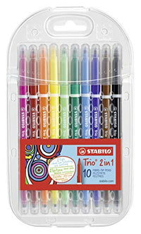 Thumbnail for Filzstift und Fineliner in einem - STABILO Trio 2 in 1 - 10er Pack - mit 10 verschiedenen Farben im Sale
