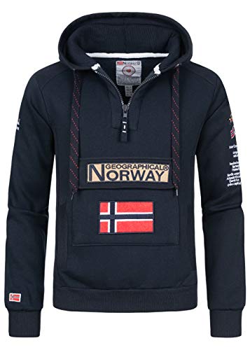 Geographical Norway Men's Hoodie Gymclass Half-Zip SR494 Navy on sale