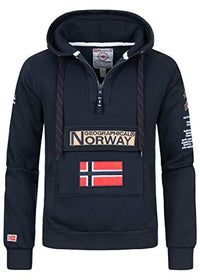 Thumbnail for Geographical Norway Men's Hoodie Gymclass Half-Zip SR494 Navy on sale