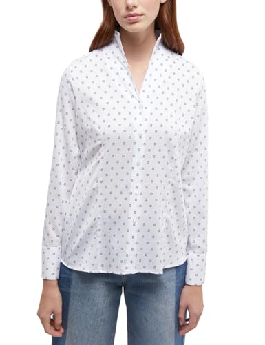 ETERNA Damen Baumwollbluse Regular FIT 1/1 weiß/hellblau 42_D_1/1 im Sale