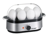 Thumbnail for Cloer 6099 egg cooker with acoustic ready signal, 400 W, for 6 eggs, non-stick heating plate, aluminum housing on sale