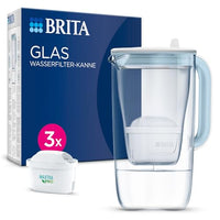 Thumbnail for BRITA glass water filter jug ​​light blue (2.5l) including 3x MAXTRA PRO All-in-1 cartridges – premium design jug made of glass, robust & lightweight / reduces limescale, chlorine, metals such as lead & copper on sale
