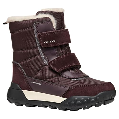 Geox J TREKKYUP Girl B AB Snow Boot, DK Burgundy, 34 EU on sale