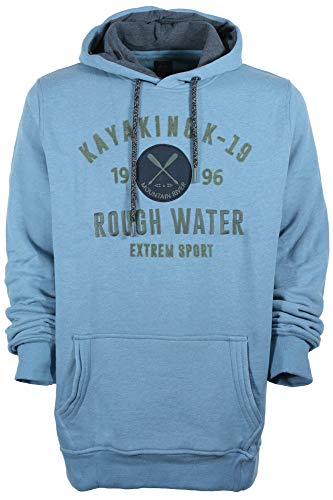 Kitaro Hoody Kapuzenpullover Sweatshirt Sweat Herren Baumwolle, Farbe:blau, Herrengrößen:3 im Sale