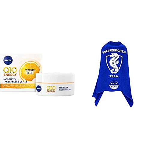 NIVEA Q10 Energy Anti-Wrinkle Day Cream SPF 15 (50 ml), facial care with Q10 and vitamins C+E, anti-wrinkle day cream for radiant and firmer skin &amp; DLRG Seahorse Team Cape 2022 on sale