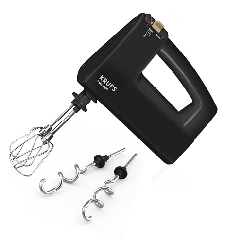 Krups 3Mix 7000 Handmixer 60 Jahre Special Edition, 500 Watt, Knet- und Rührhaken aus Edelstahl, Langes Netzkabel, Zubehörtasche, F6085811, Schwarz/Kupfer im Sale