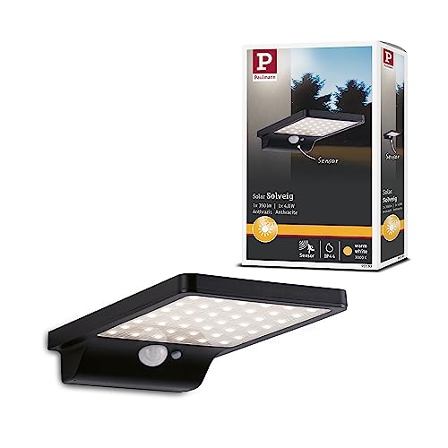 Paulmann Solar Wandleuchte Solveig, IP44, 280 lm, Warmweiß 3000K, Dämmerungssensor, Bewegungsmelder im Sale