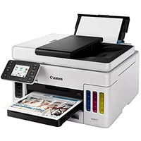 Thumbnail for Canon MAXIFY GX6050 MegaTank Multifunction Printer 3-in-1 (Inkjet, Copy, Scan, 50-sheet ADF, A4, Wi-Fi, LAN, 6.9 cm LCD Touch, Duplex Printing, Low Printing Costs, 350 Sheets) White on Sale